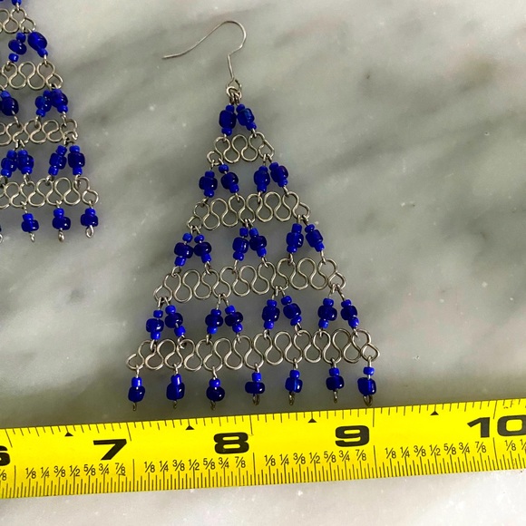 Triangle Beaded Earrings - Picture 8 of 9